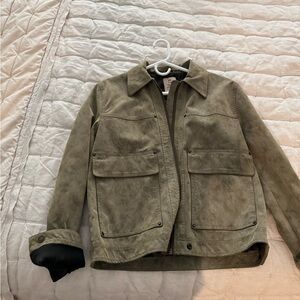 Olive Green Jacket with Pockets